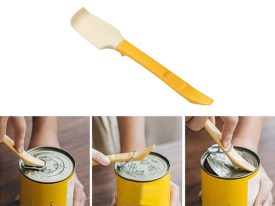 Espatula con extremo abre latas